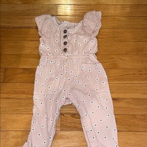 Jessica Simpson Blush Eyelet Ruffle Jumpsuit